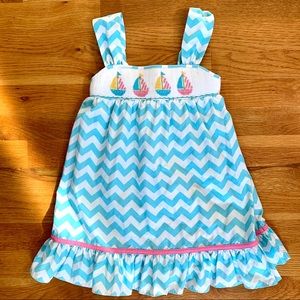 Smocked chevron dress 4T